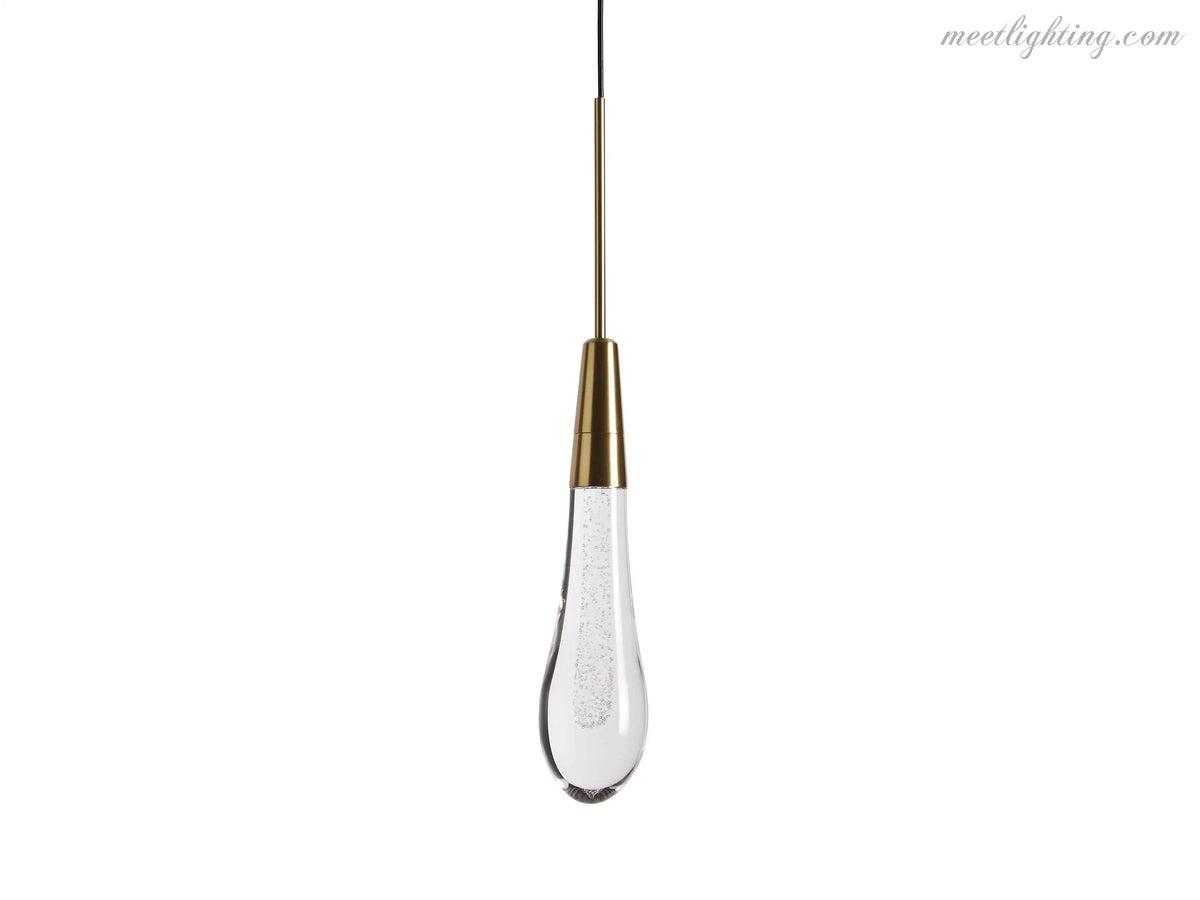 LED Hanglamp Gezaaid Glas Druppelvorm Dimbaar Verstelbaar Messing Brons Nikkel Eetkamer Woonkamer Modern | Sansoti