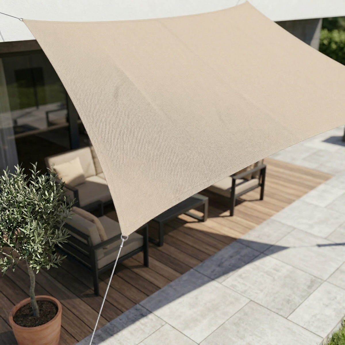 Zonnescherm Rechthoekig Waterdicht | Waterdichte Buitenstof | UV Bescherming | SkyCover