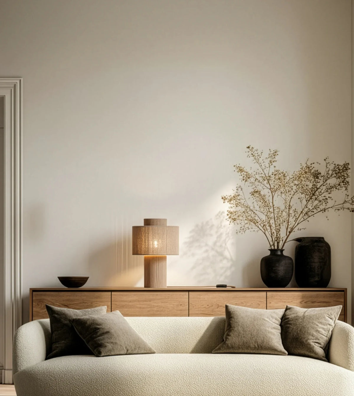 Lampa wisząca z plecionki bawełnianej, naturalny design, 25 cm, boho, nastrojowe oświetlenie | Sansoti