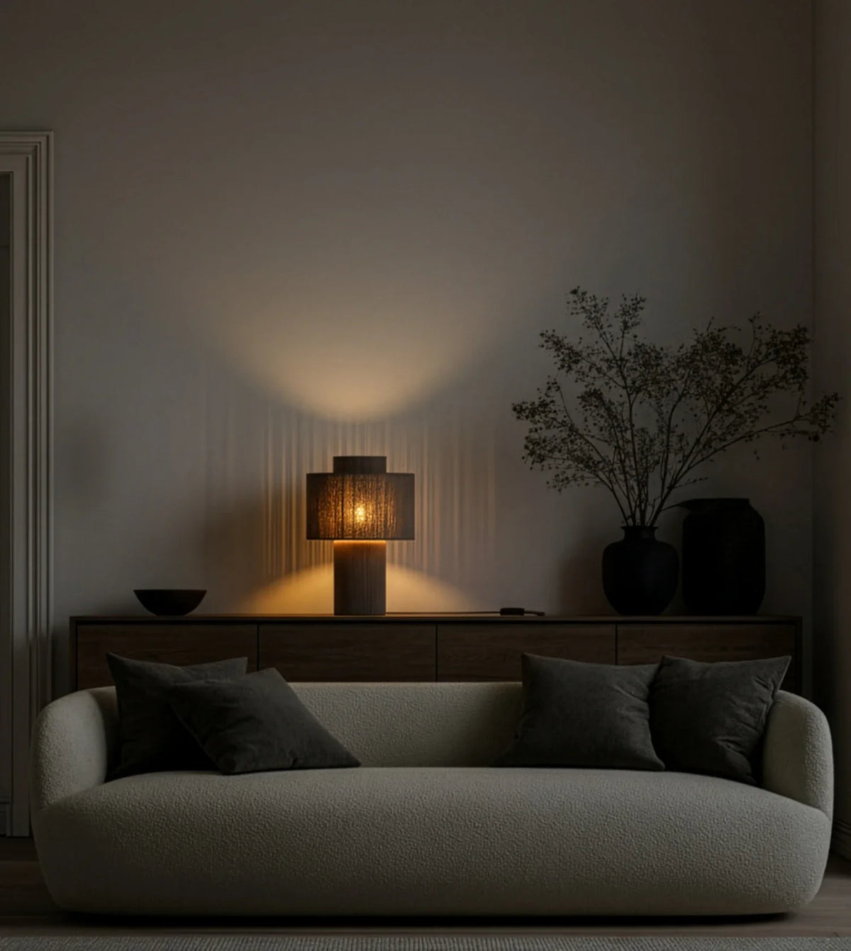 Lampa wisząca z plecionki bawełnianej, naturalny design, 25 cm, boho, nastrojowe oświetlenie | Sansoti