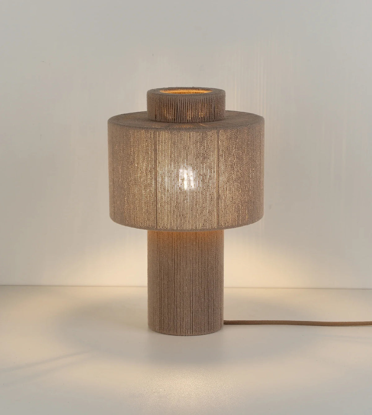 Lampa wisząca z plecionki bawełnianej, naturalny design, 25 cm, boho, nastrojowe oświetlenie | Sansoti