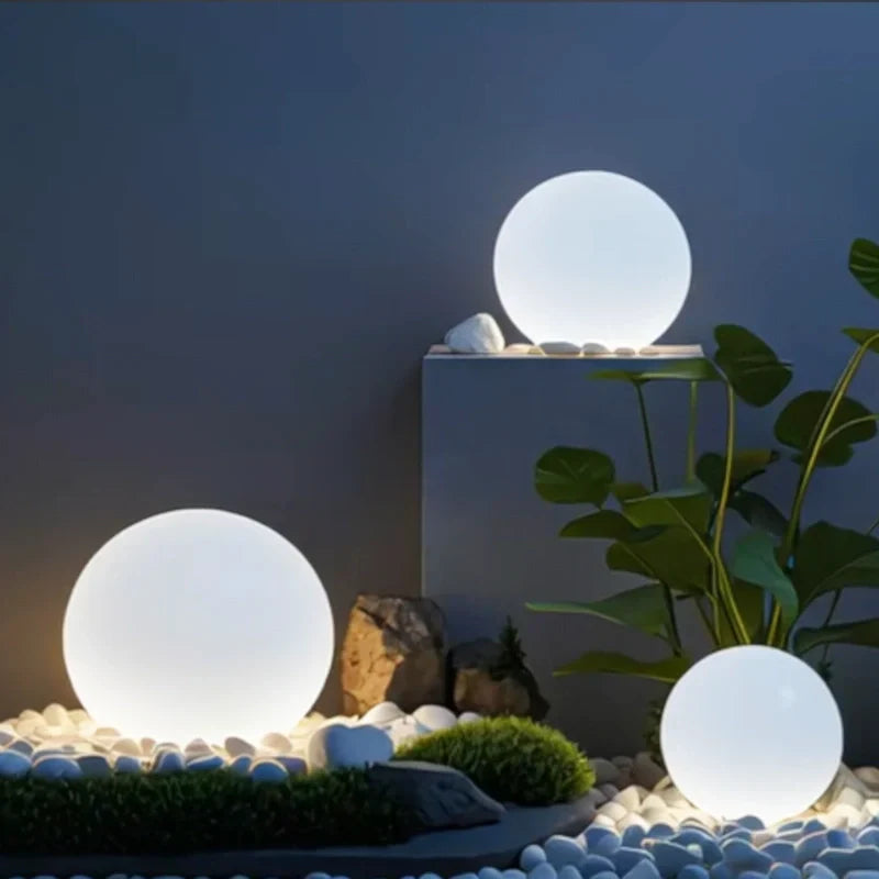 Round LED solar-powered garden light, ambient lighting for garden or patio, waterproof, with remote control, 16 colours | Sansoti
