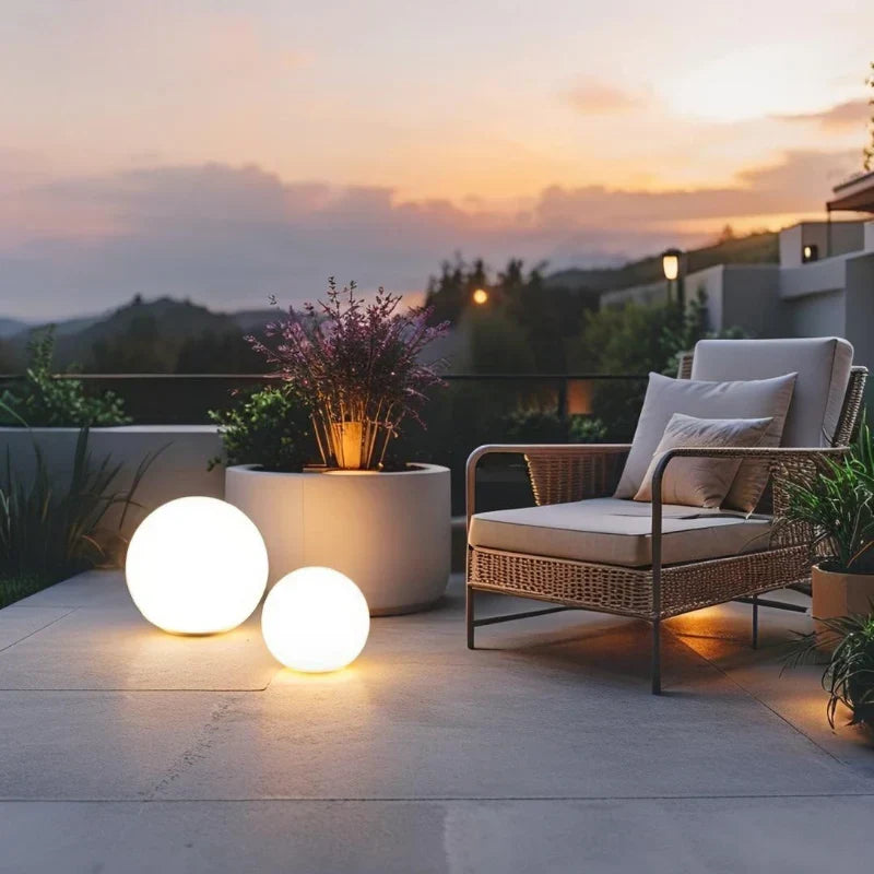 Round LED solar-powered garden light, ambient lighting for garden or patio, waterproof, with remote control, 16 colours | Sansoti