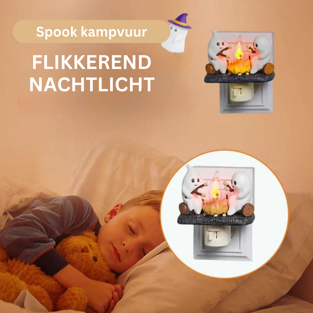 Ghost Flame Night Light with Campfire Effect – Unique LED Mood Light with Flickering Glow for Children and Adults | Sansoti
