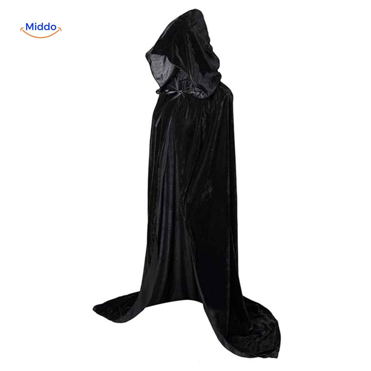 Fluwelen Cape met Capuchon Lange Mantel 110-170cm Halloween Podium Cosplay Verkleedfeest Kostuum Theaterkwaliteit | Sansoti