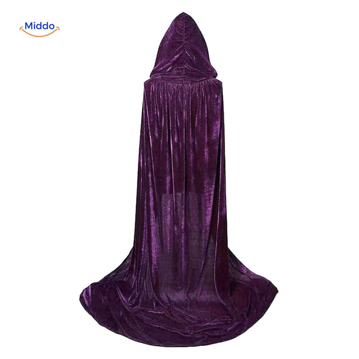 Fluwelen Cape met Capuchon Lange Mantel 110-170cm Halloween Podium Cosplay Verkleedfeest Kostuum Theaterkwaliteit | Sansoti