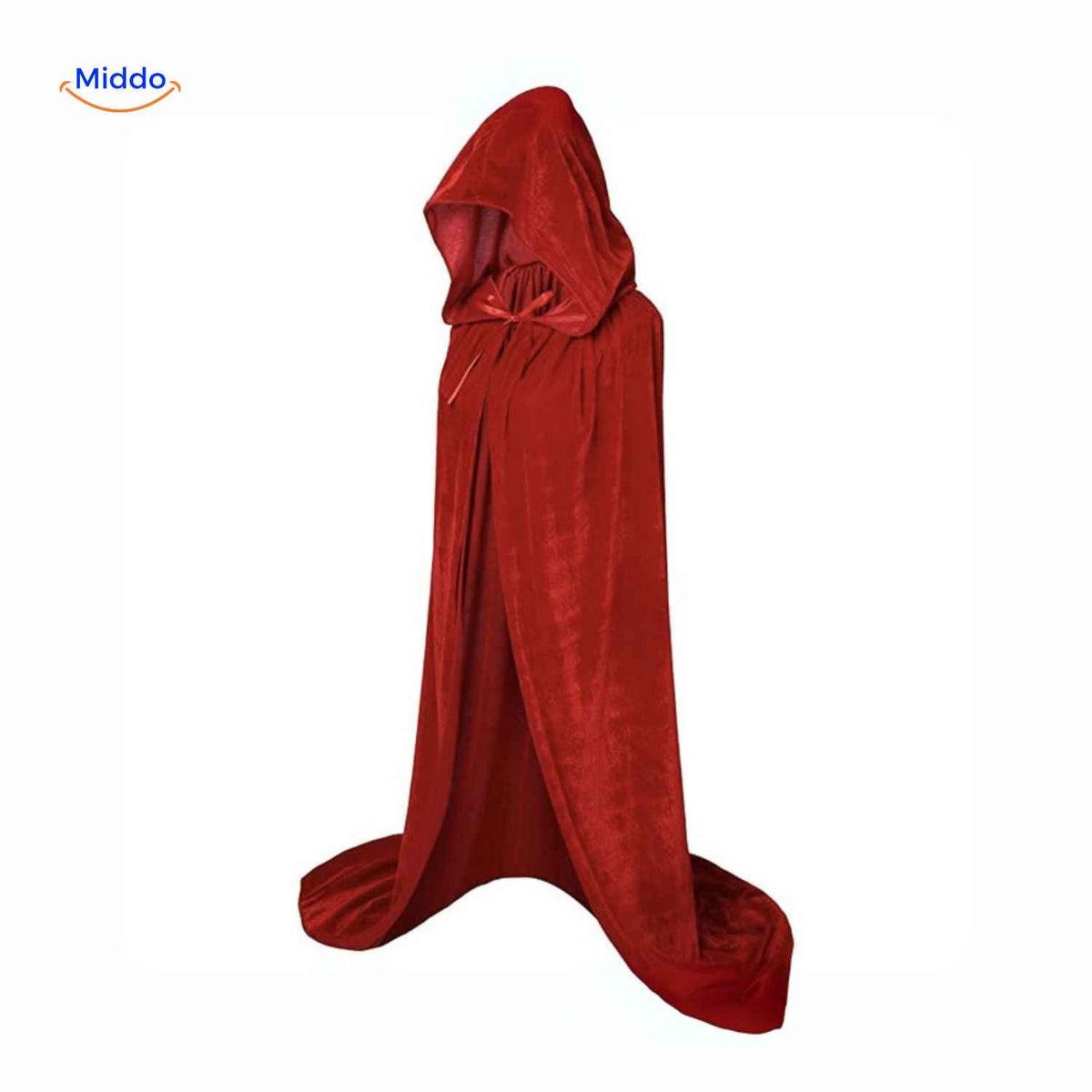 Fluwelen Cape met Capuchon Lange Mantel 110-170cm Halloween Podium Cosplay Verkleedfeest Kostuum Theaterkwaliteit | Sansoti