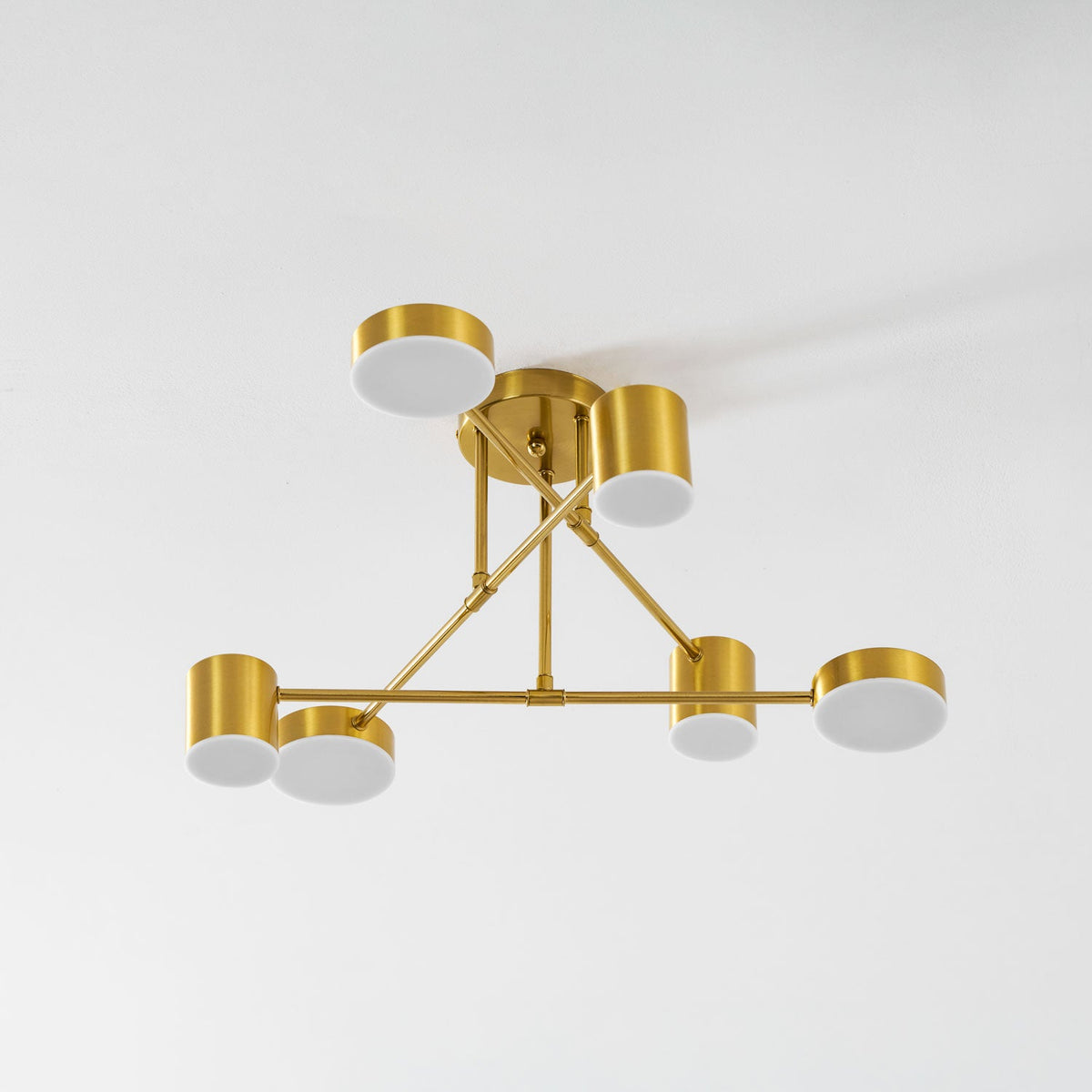 Sputnik Deckenlampe 6-Arme LED Metallrahmen Ø57cm Gold Schwarz Weiß 36W dimmbar Mid-Century Skandinavisches Esszimmer Wohnzimmer Eingang Modernes Design | Sansoti