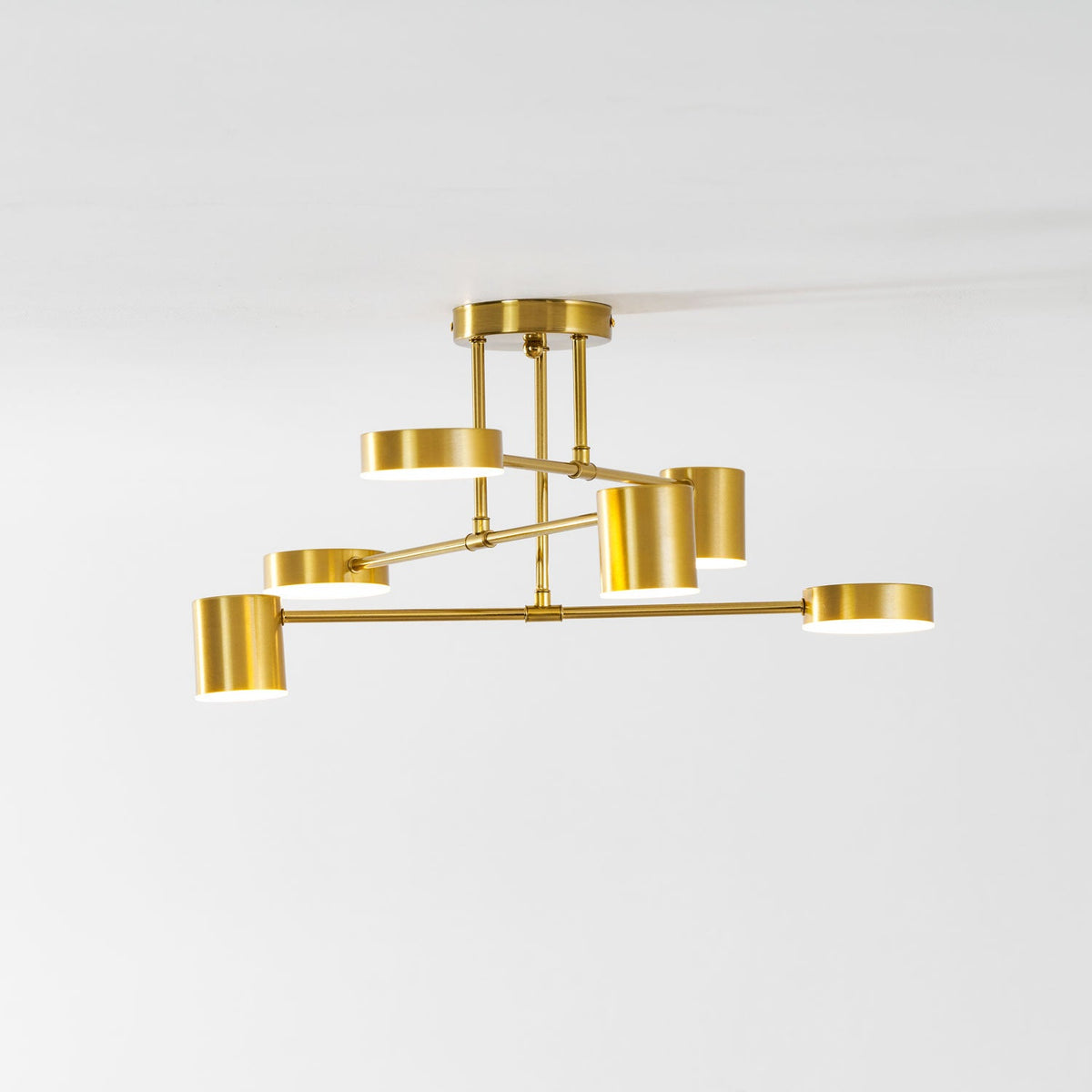 Sputnik Deckenlampe 6-Arme LED Metallrahmen Ø57cm Gold Schwarz Weiß 36W dimmbar Mid-Century Skandinavisches Esszimmer Wohnzimmer Eingang Modernes Design | Sansoti