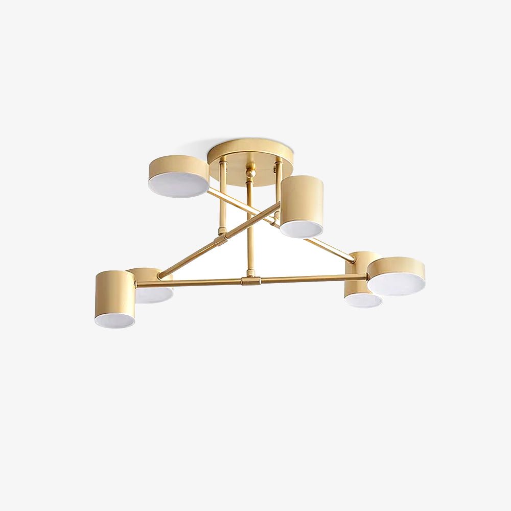 Sputnik Deckenlampe 6-Arme LED Metallrahmen Ø57cm Gold Schwarz Weiß 36W dimmbar Mid-Century Skandinavisches Esszimmer Wohnzimmer Eingang Modernes Design | Sansoti