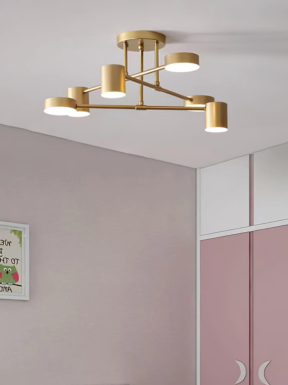 Sputnik Deckenlampe 6-Arme LED Metallrahmen Ø57cm Gold Schwarz Weiß 36W dimmbar Mid-Century Skandinavisches Esszimmer Wohnzimmer Eingang Modernes Design | Sansoti