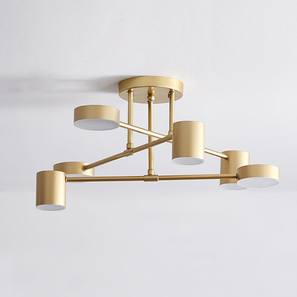 Sputnik Deckenlampe 6-Arme LED Metallrahmen Ø57cm Gold Schwarz Weiß 36W dimmbar Mid-Century Skandinavisches Esszimmer Wohnzimmer Eingang Modernes Design | Sansoti