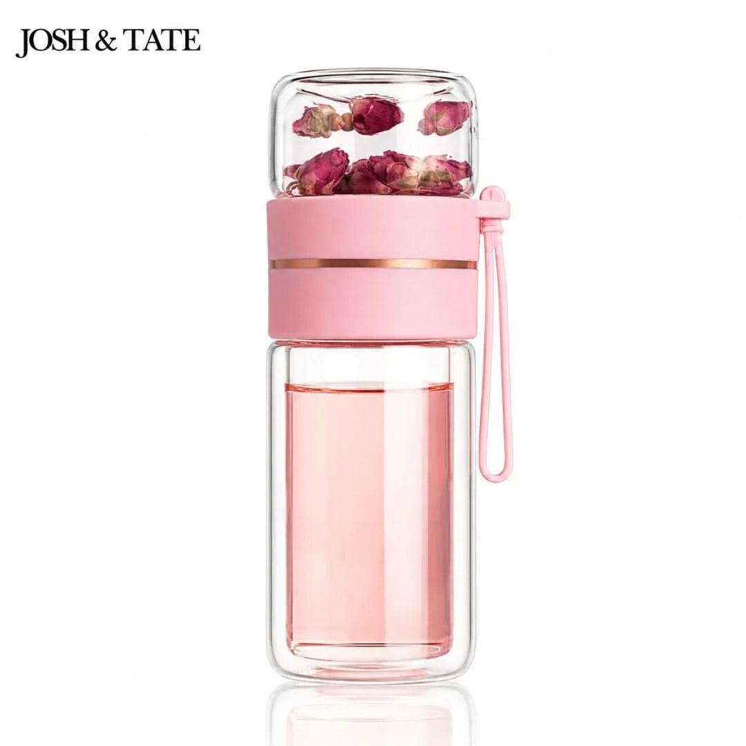 Thermosfles met Thee-Infuser en Zeefkamer 400-450ml voor Losse Bladeren Lekvrij Dubbelwandig Thermosbeker | Sansoti
