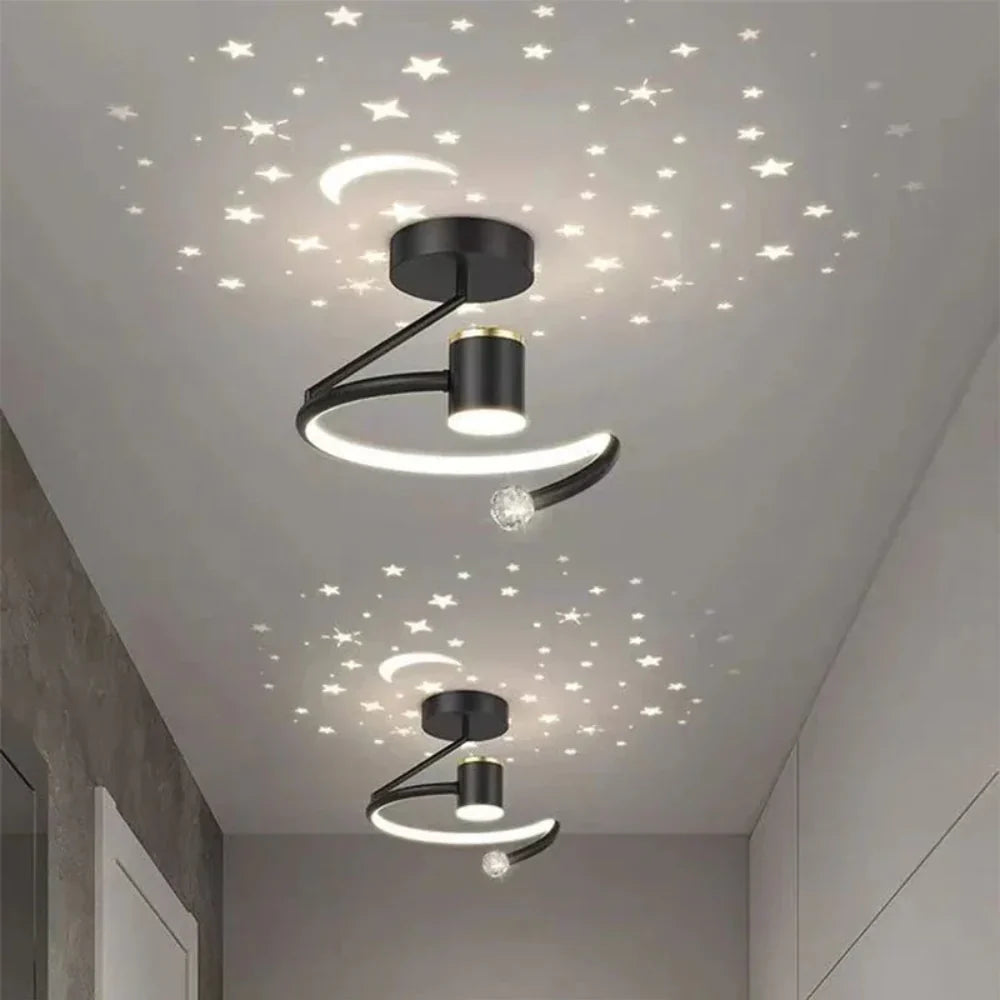 Dimmable LED Ceiling Lamp with Starry Sky Effect and Modern Design Finish for Living Room and Bedroom | Sansoti