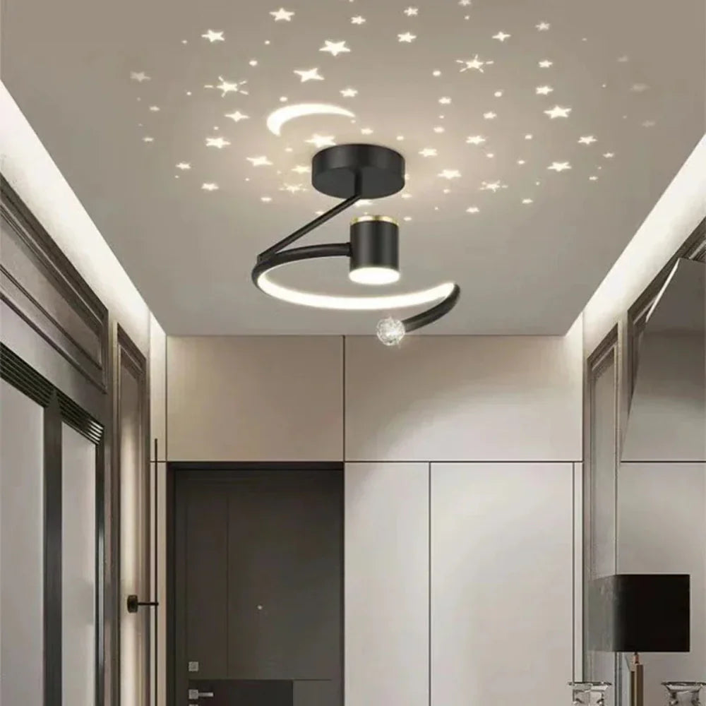 Dimmable LED Ceiling Lamp with Starry Sky Effect and Modern Design Finish for Living Room and Bedroom | Sansoti
