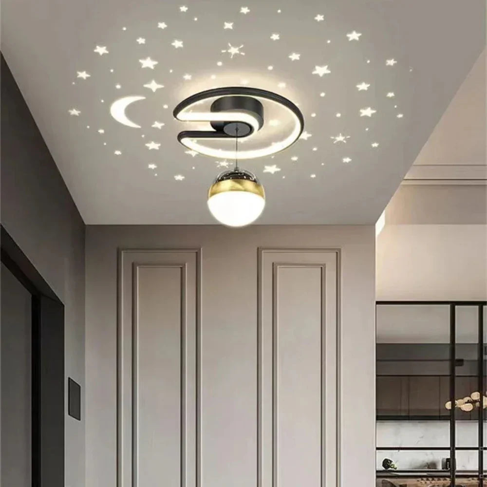Dimmable LED Ceiling Lamp with Starry Sky Effect and Modern Design Finish for Living Room and Bedroom | Sansoti