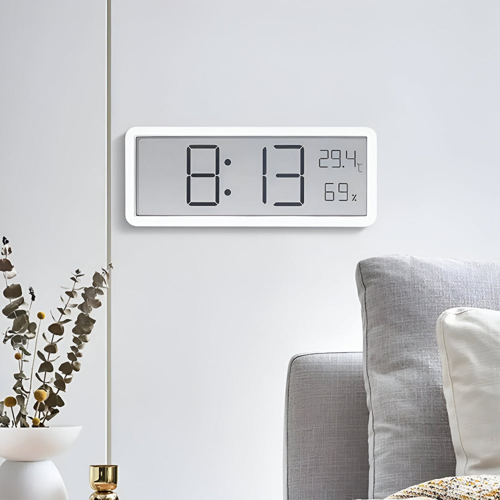 Digital LED Wall Clock with Temperature and Humidity 20cm Acrylic Living Room Office USB Clock Hygrometer | Sansoti