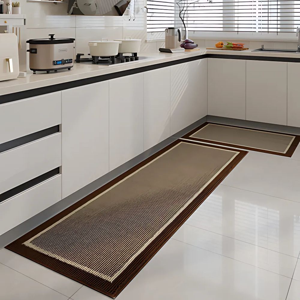 Keukenmat Elegante Structuur Antislip Comfort Textiel Polypropyleen Beige Bruin Grijs Toepassingen Keuken Gang Wasruimte | Sansoti