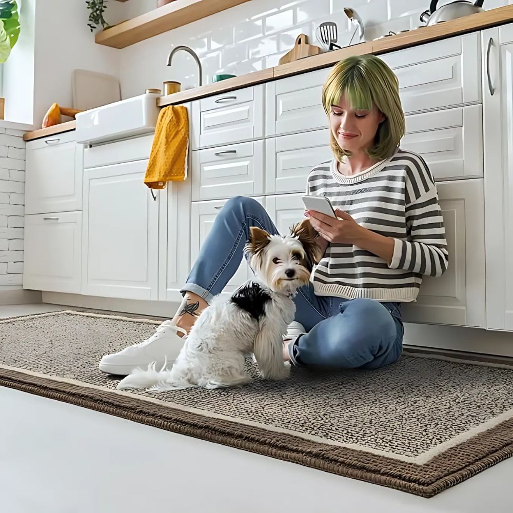 Keukenmat Elegante Structuur Antislip Comfort Textiel Polypropyleen Beige Bruin Grijs Toepassingen Keuken Gang Wasruimte | Sansoti