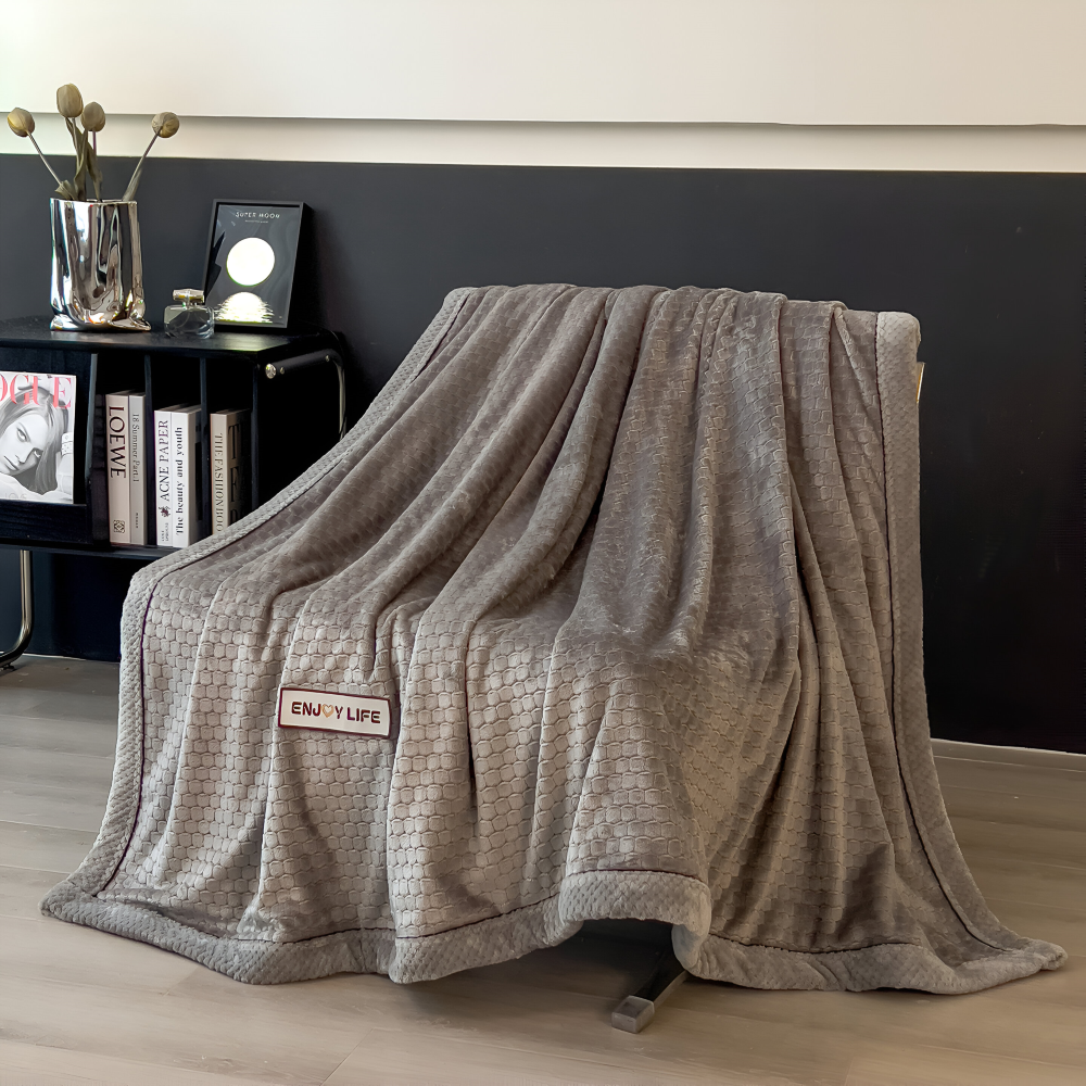 Fleece-Decke Plaid, weich, warm, Patchwork, Winter, 300-350g/m² | Sansoti