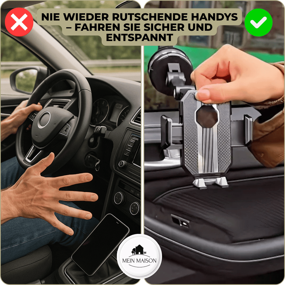 Telefoonhouder Auto Dashboard Zuignap 360° Draaibaar Universeel Smartphone Grip Mount Veilig Handsfree | Sansoti