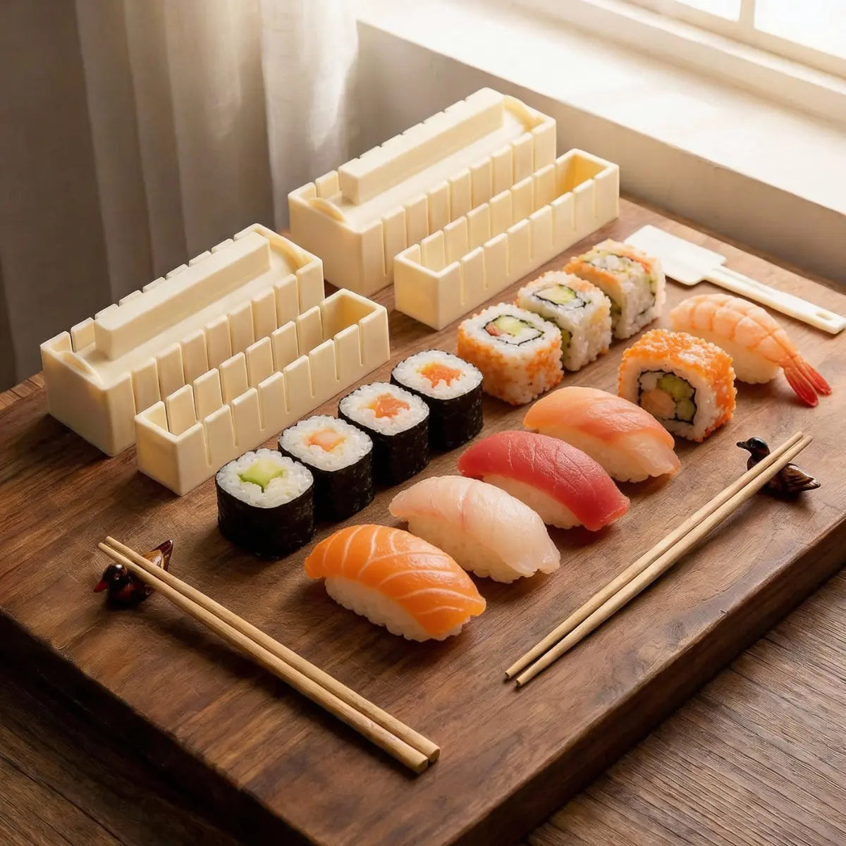 Sushi mold set with cutting guides – Perfect rectangular maki without rolling technique | Sansoti