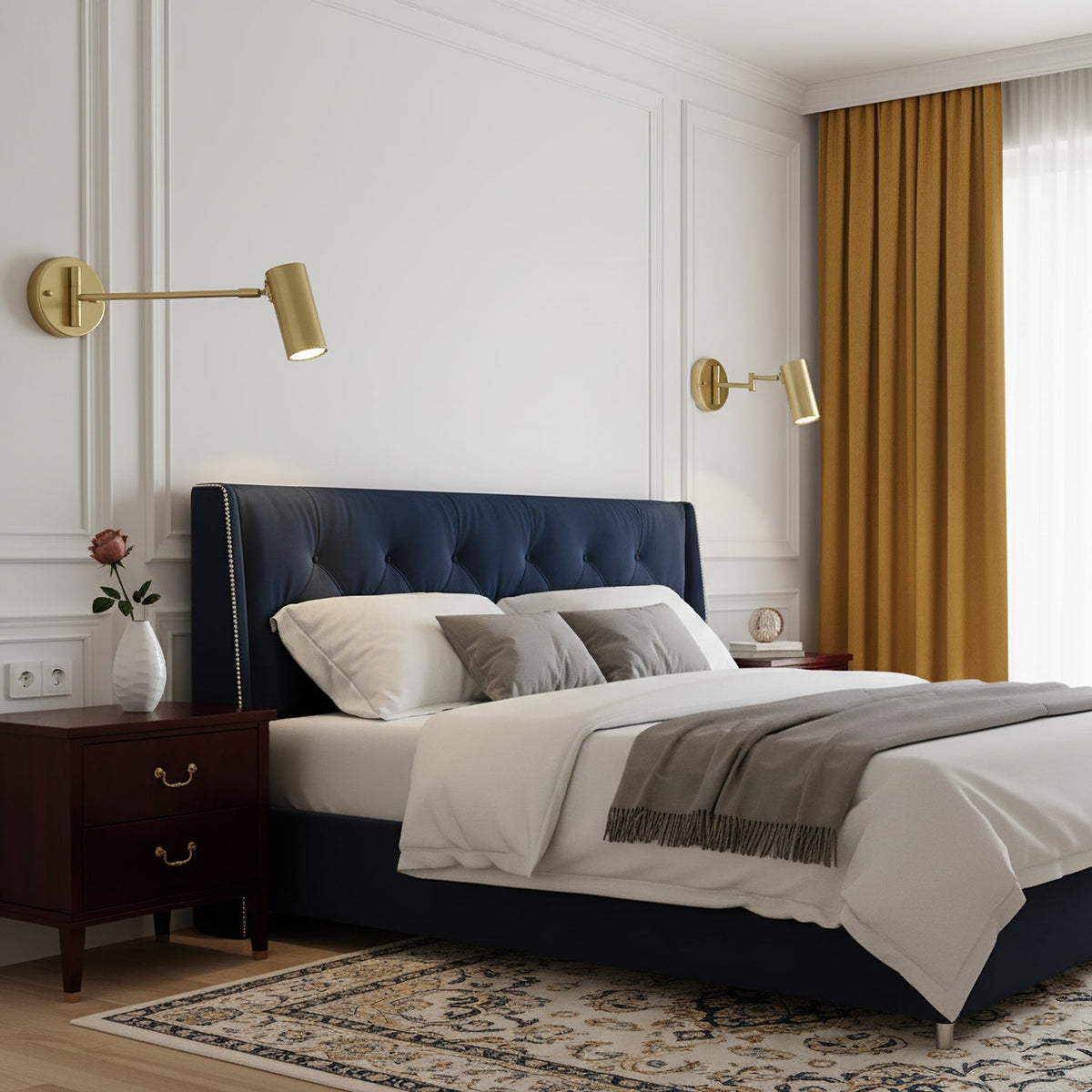 Adjustable Wall Lamp with Swivel Arm – Industrial Metal Iron – 180° Rotatable – Reading Lamp Bedroom Nightstand | Sansoti