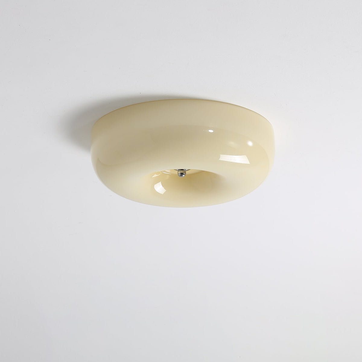 Deckenleuchte aus Glas mit schwebendem Spiralmuster, 3 Größen, integrierte LED, Chromoberfläche, warmweiß, Wohnzimmer | Sansoti
