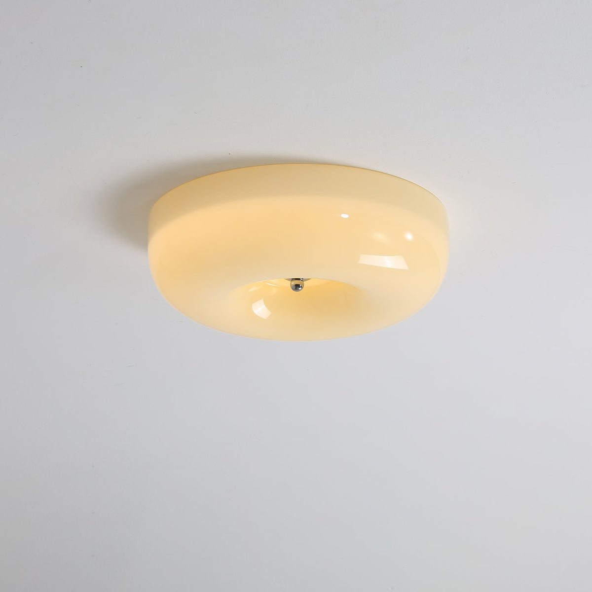 Deckenleuchte aus Glas mit schwebendem Spiralmuster, 3 Größen, integrierte LED, Chromoberfläche, warmweiß, Wohnzimmer | Sansoti
