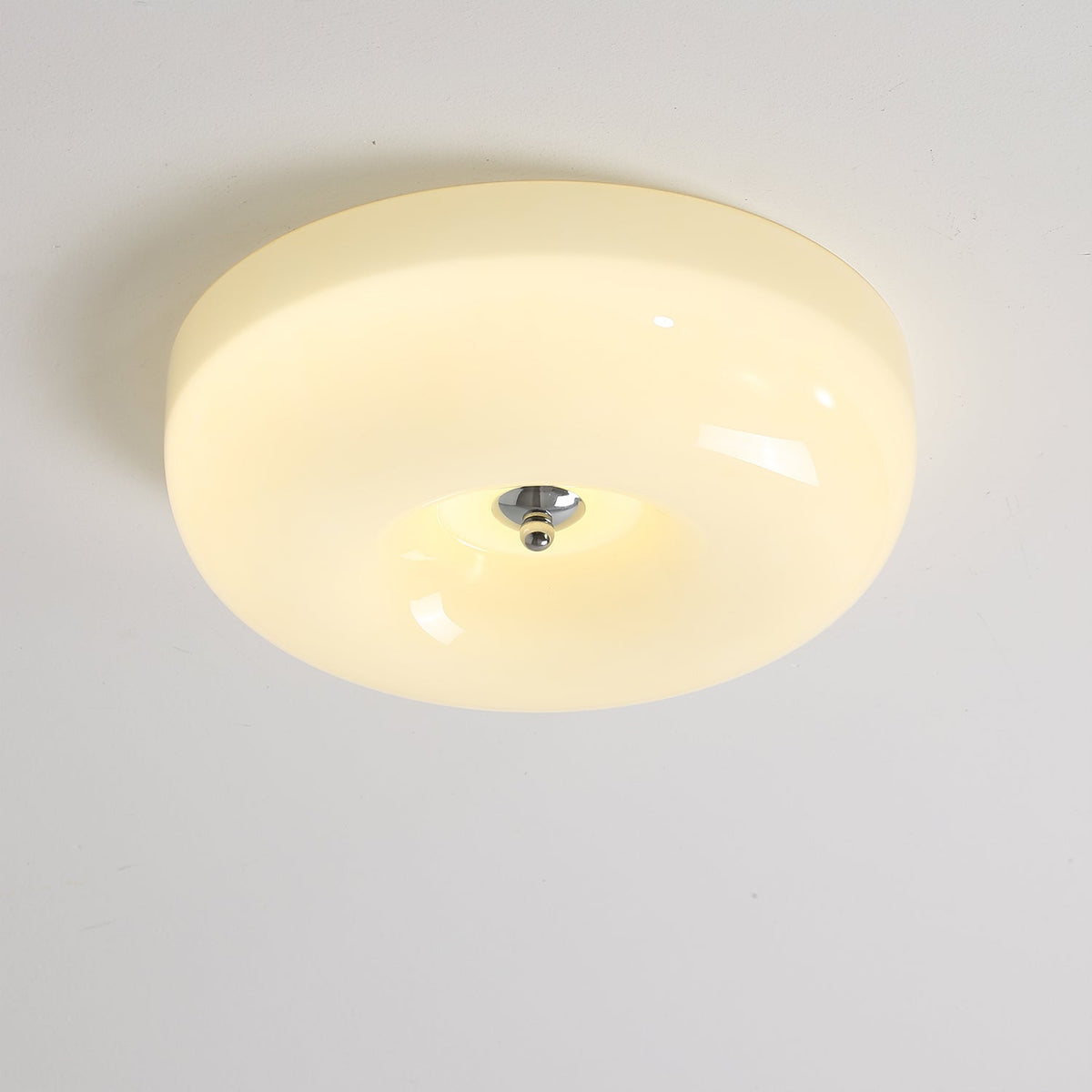 Deckenleuchte aus Glas mit schwebendem Spiralmuster, 3 Größen, integrierte LED, Chromoberfläche, warmweiß, Wohnzimmer | Sansoti
