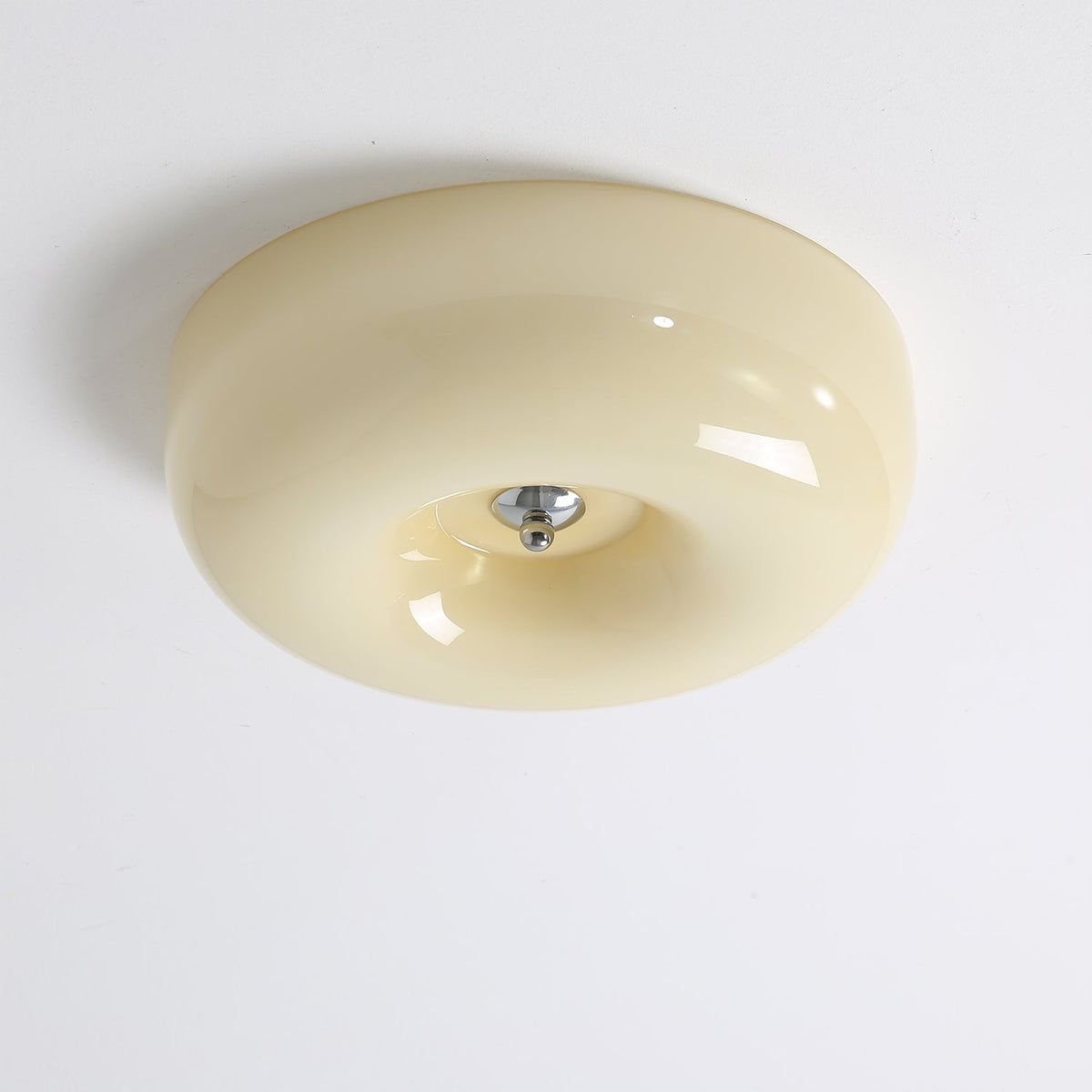 Deckenleuchte aus Glas mit schwebendem Spiralmuster, 3 Größen, integrierte LED, Chromoberfläche, warmweiß, Wohnzimmer | Sansoti