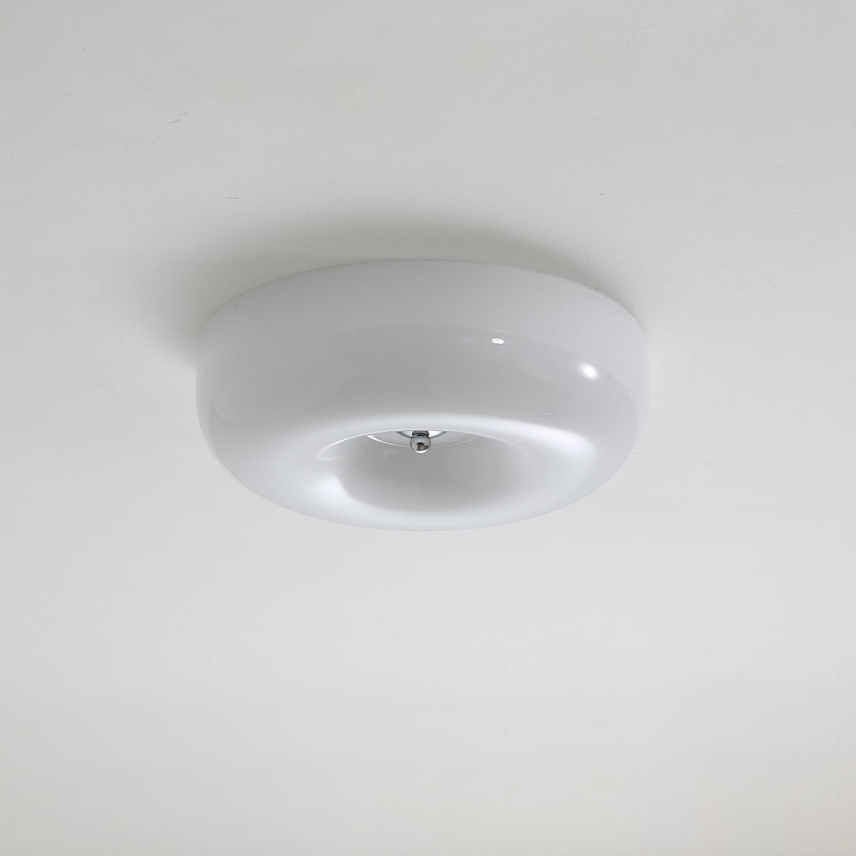 Deckenleuchte aus Glas mit schwebendem Spiralmuster, 3 Größen, integrierte LED, Chromoberfläche, warmweiß, Wohnzimmer | Sansoti