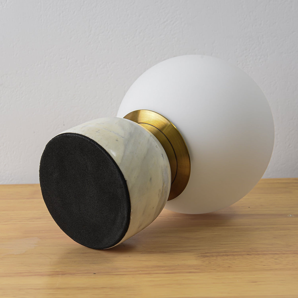 Marble Table Lamp with Glass Globe – Scandinavian Design for Atmospheric Accent Lighting | Sansoti