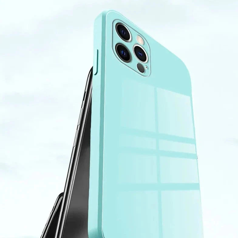 Tempered Glass Phone Case with Wrist Strap iPhone – Shock-Resistant Transparent Cover Camera Protection | Sansoti