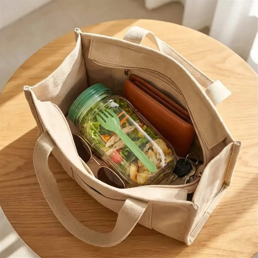 Lunch Jar with Dressing Compartment & Leakproof Lid for Fresh Salads on the Go and Healthy Meals | Sansoti