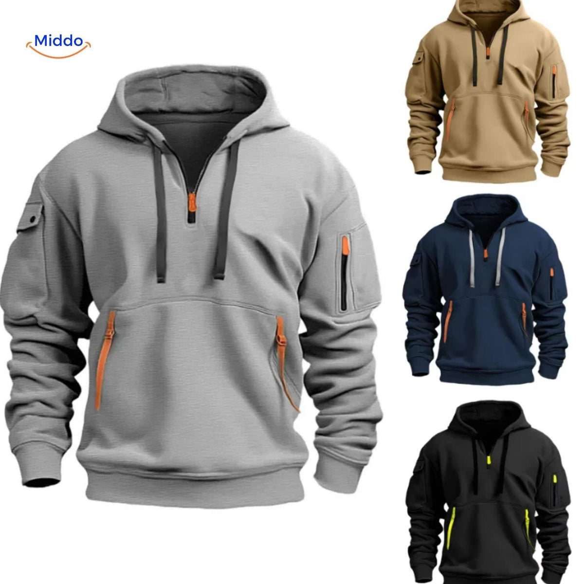 Hooded Pullover met Capuchon Zacht Ademend Katoen-Polyester Mix Duurzaam Casual Ontwerp voor Dagelijks Gebruik | Sansoti