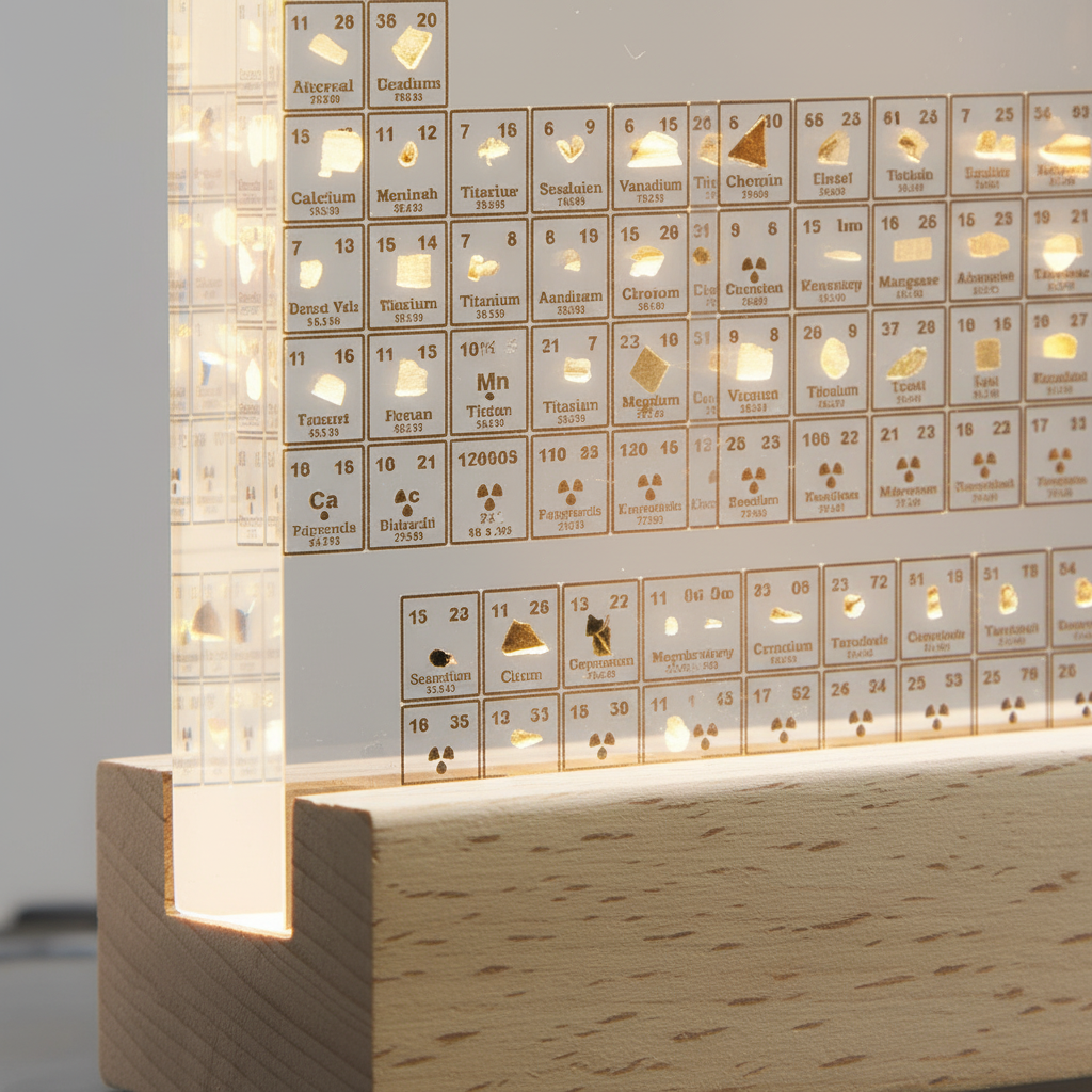Periodic Table Display with LED Lighting Educational Table Decor Scientific Chemistry Presentation | Sansoti