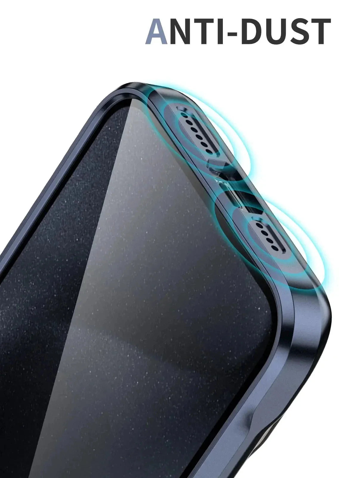 Transparente iPhone-Hülle mit Titanoptik, kompatibel mit kabellosem Laden, Modelle 12, 13, 14, 15, 16 und 17 | Sansoti