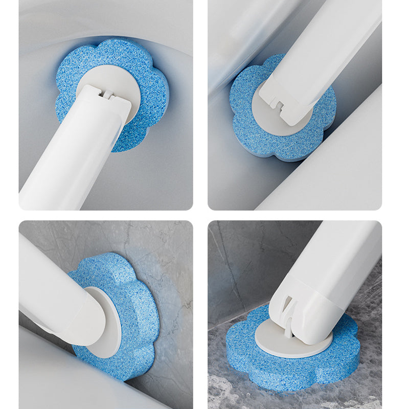 Brosse de toilette avec têtes de nettoyage jetables et support pour un nettoyage hygiénique des toilettes | Sansoti