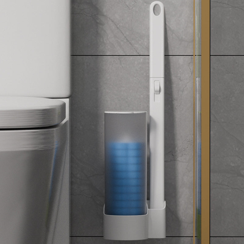 Brosse de toilette avec têtes de nettoyage jetables et support pour un nettoyage hygiénique des toilettes | Sansoti