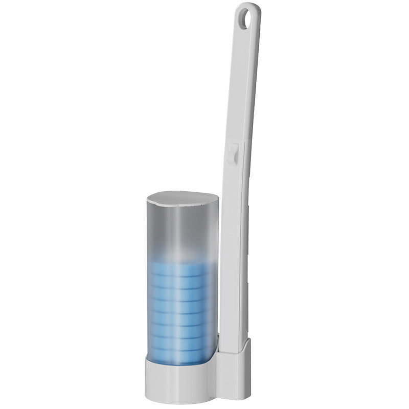 Brosse de toilette avec têtes de nettoyage jetables et support pour un nettoyage hygiénique des toilettes | Sansoti