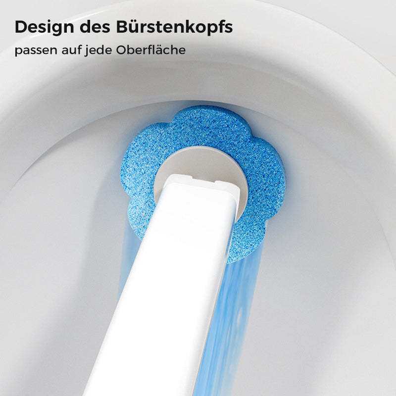 Brosse de toilette avec têtes de nettoyage jetables et support pour un nettoyage hygiénique des toilettes | Sansoti