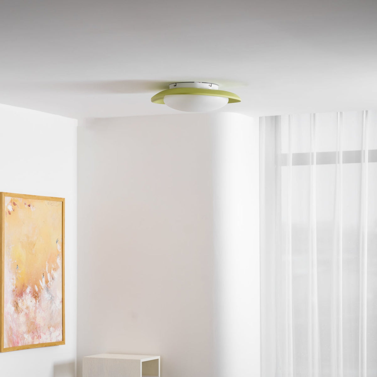 Deckenlampe Resin Oval Grün Beige Wohnzimmer Schlafzimmer LED 3000K 4000K 6000K Ø36 Ø46cm Organisch Deckenleuchte Dimmbar | Sansoti
