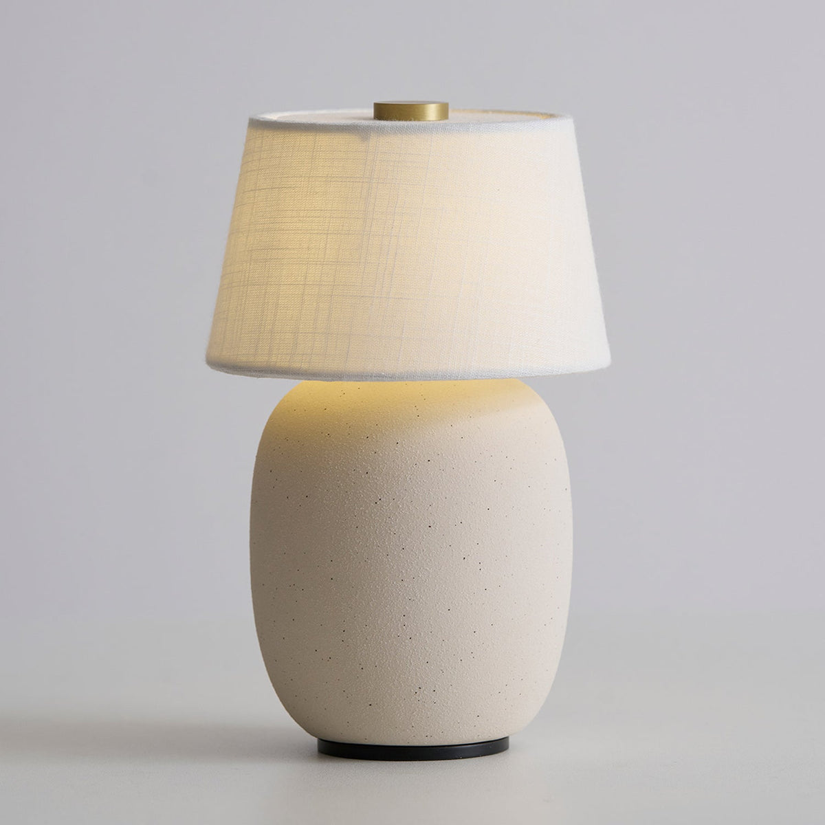 Portable Table Lamp with Integrated Battery 240 lm Warm White 3000K Ceramic Linen Shade Touch Control | Sansoti