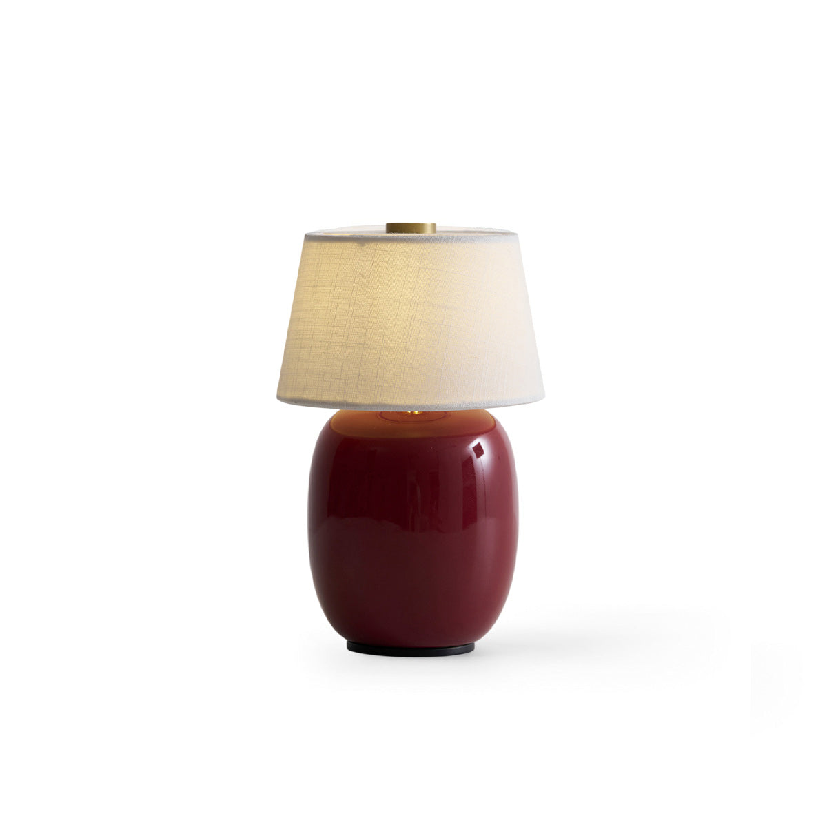 Portable Table Lamp with Integrated Battery 240 lm Warm White 3000K Ceramic Linen Shade Touch Control | Sansoti