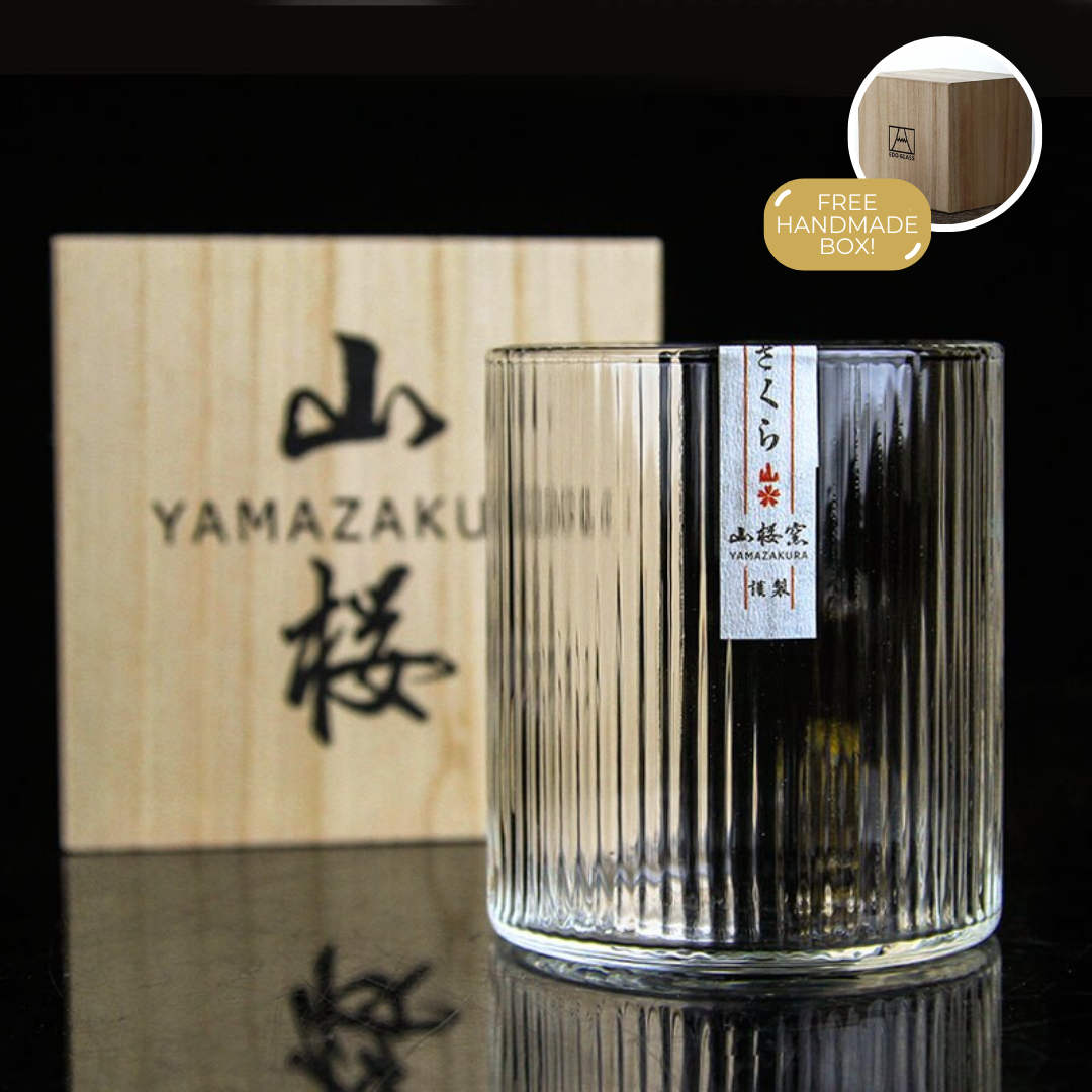 Japanese Whisky Glass 320ml Heat-Resistant Glass Vintage Style Handmade with Wooden Box Whisky Drinking Glass Cocktail Glass Gift Packaging Premium Glassware Scandinavian Interior | Sansoti