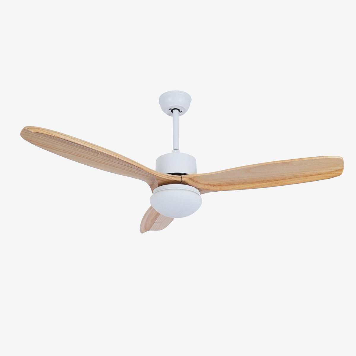 Skandinavischer Deckenventilator mit Beleuchtung Elegance Naturel – Quadratische Holzflügel mit LED-Lampe & Fernbedienung | Sansoti