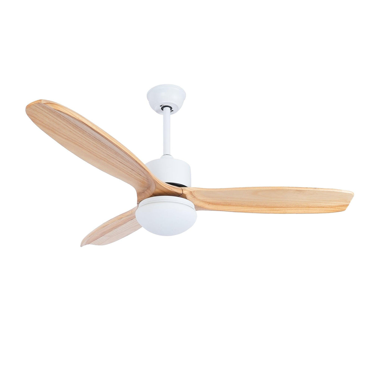 Skandinavischer Deckenventilator mit Beleuchtung Elegance Naturel – Quadratische Holzflügel mit LED-Lampe & Fernbedienung | Sansoti