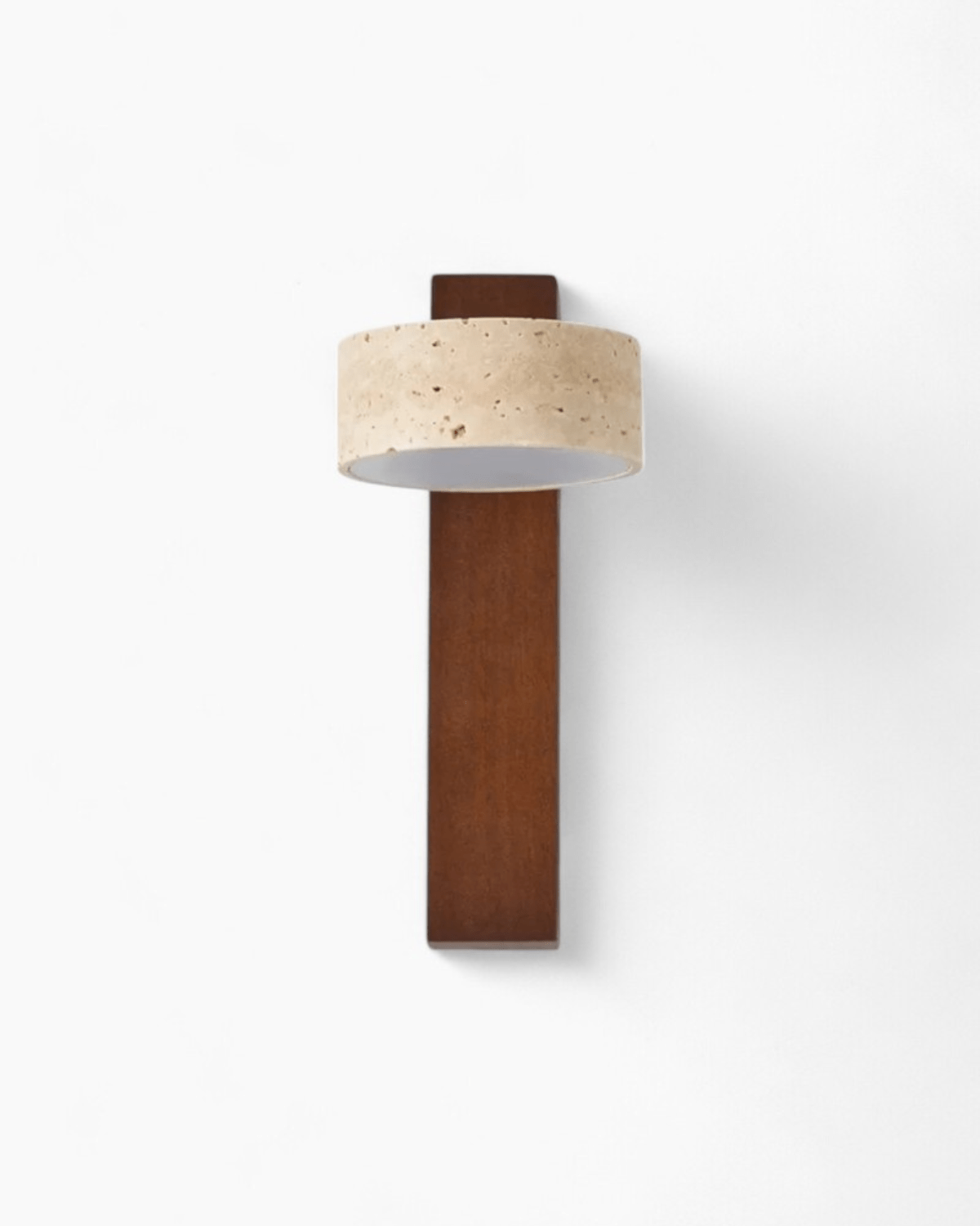 Wandleuchte Travertin Walnuss Holz Verstellbar Downlight Japandi 23cm | Sansoti