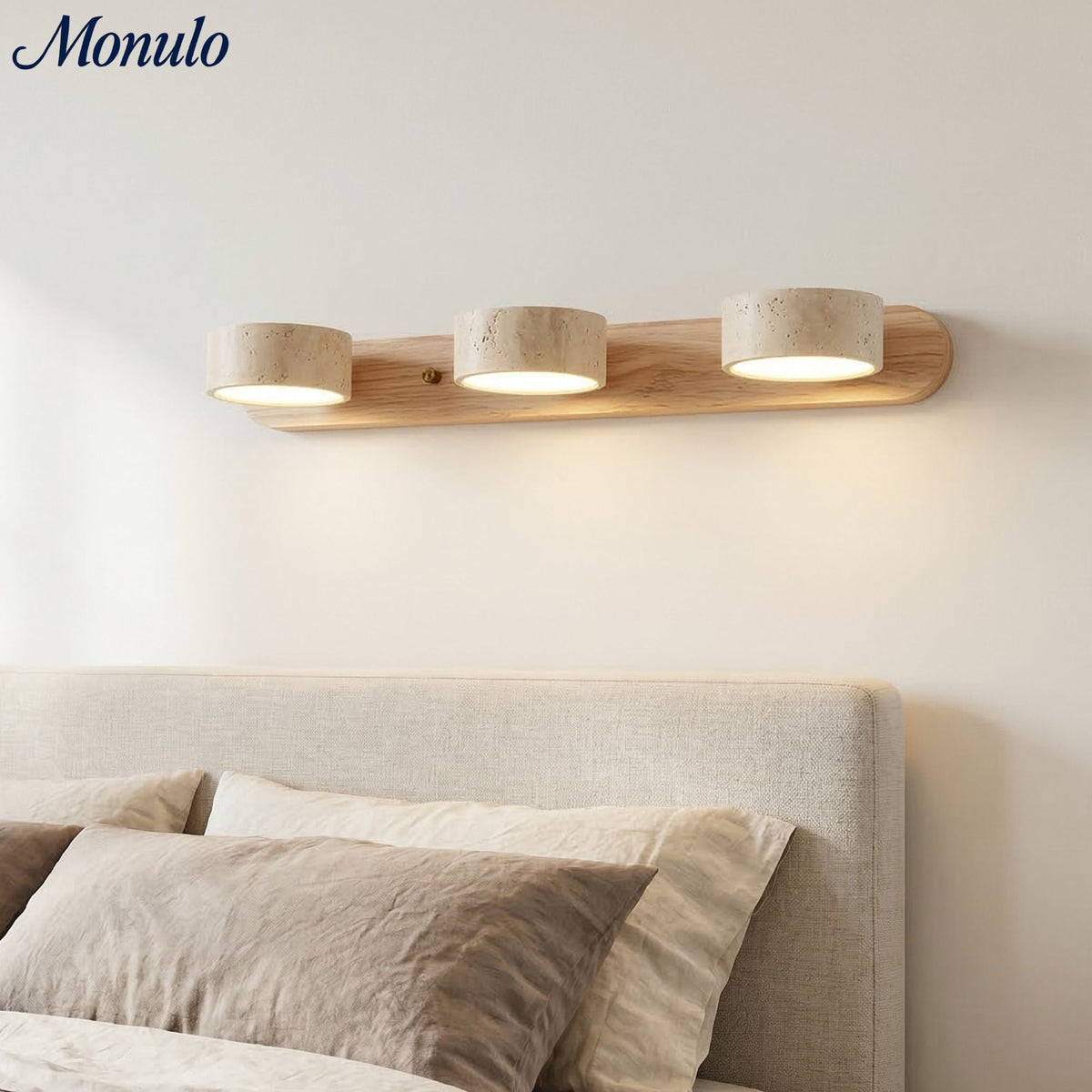 Wall lamp with multiple light points natural stone modern bathroom lighting warm white cool white 2-3-4 lights stone fixture | Sansoti